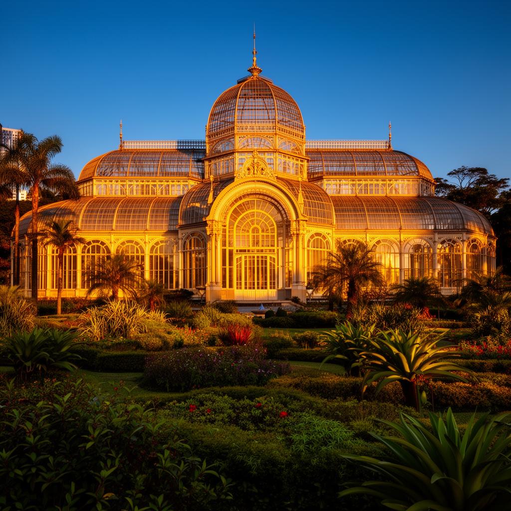 Jardim Botânico de Curitiba ao entardecer